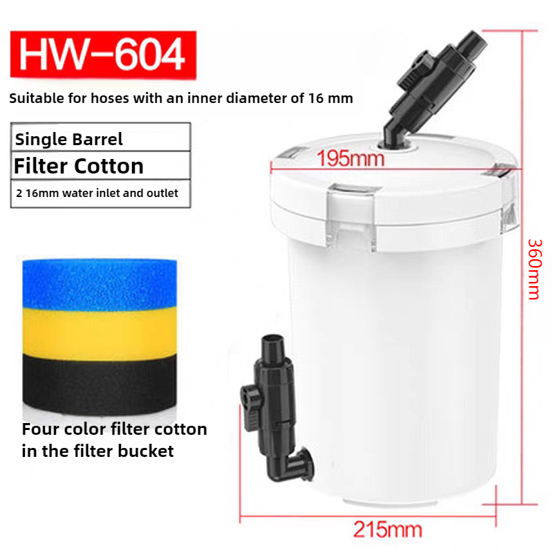 Marine Aquarium Protein Skimmer - HW-604 Aquarium Filter Bucket Fish Tank